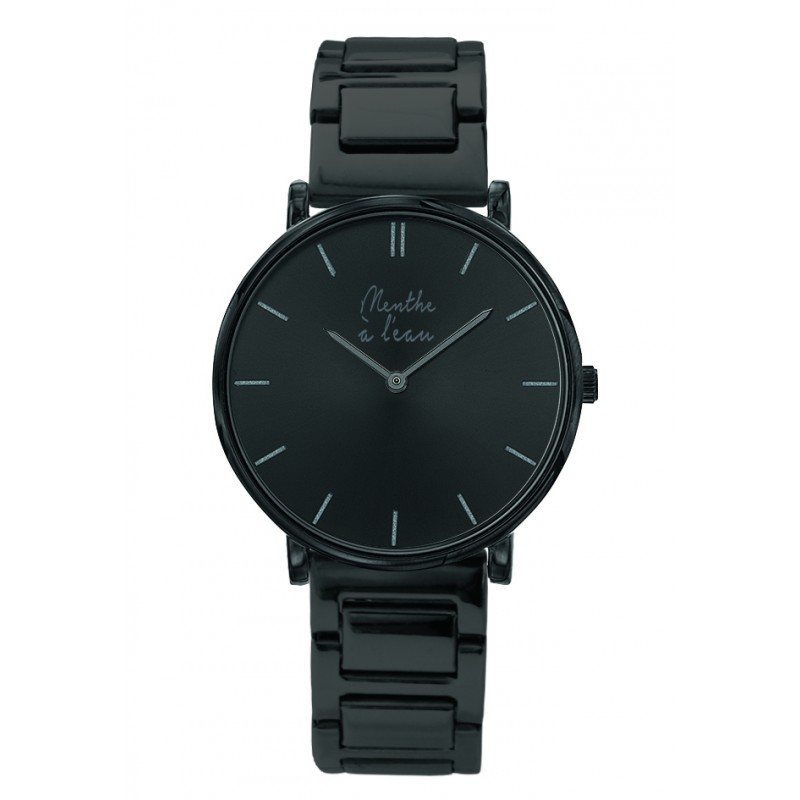 Montre Montre Mixte L'Intemporelle noire fond noir par Menthe à l'eau