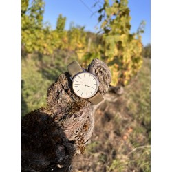 Montre Montre Femme La Véritable bracelet cuir kaki fond blanc rose...