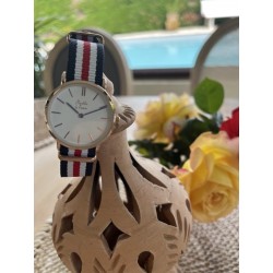 Montre Montre Femme La Résistante bracelet nato bleu/blanc/rouge fi...