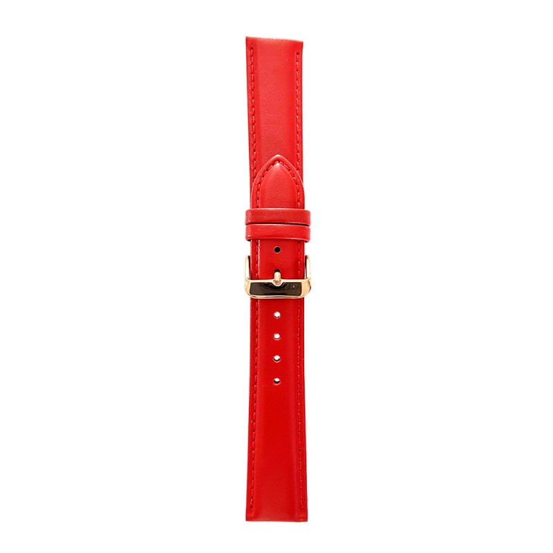 Montre Bracelet Homme 20 mm Cuir véritable Rouge boucle dorée par M...