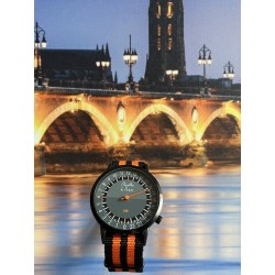 Montre Montre Homme La 24 Heures bracelet nato Noir-Orange par Ment...