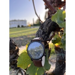 Montre Montre Homme La 24 Heures bracelet cuir marron par Menthe à ...