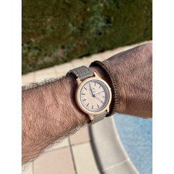 Montre Montre Bois L'Érable bracelet tissu et Cuir beige cocarde Bl...