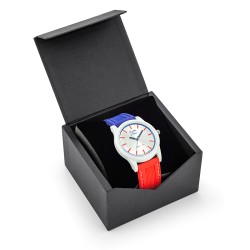 Montre Montre Mixte La Tricolore boitier blanc bracelet silicone bl...
