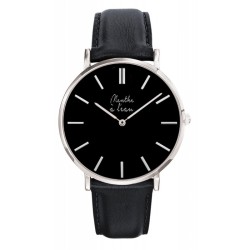 Montre Coffret Montre Véritable Femme et Homme Bracelet Cuir Noir f...