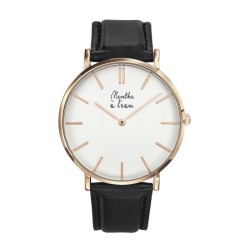 Montre Coffret Montre Véritable Femme et Homme Bracelet Cuir Noir f...