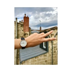 Montre Coffret Montre Véritable Femme et Homme Bracelet Cuir Noir f...