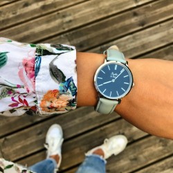 Montre Coffret Montre Véritable Femme et Homme Bracelet Cuir Vert f...