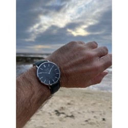 Montre Coffret Montre Véritable Femme et Homme Bracelet Cuir Vert f...