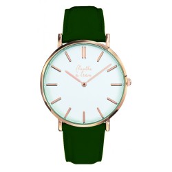 Montre Coffret Montre Véritable Femme et Homme Bracelet Cuir Vert f...