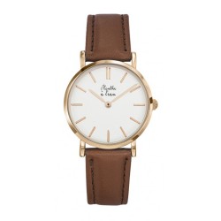 Montre Coffret Montre Véritable Femme et Homme Bracelet Cuir Camel ...