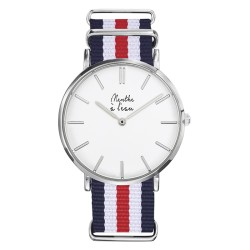 Montre Montre Homme La Résistante bracelet nato bleu/blanc/rouge fi...