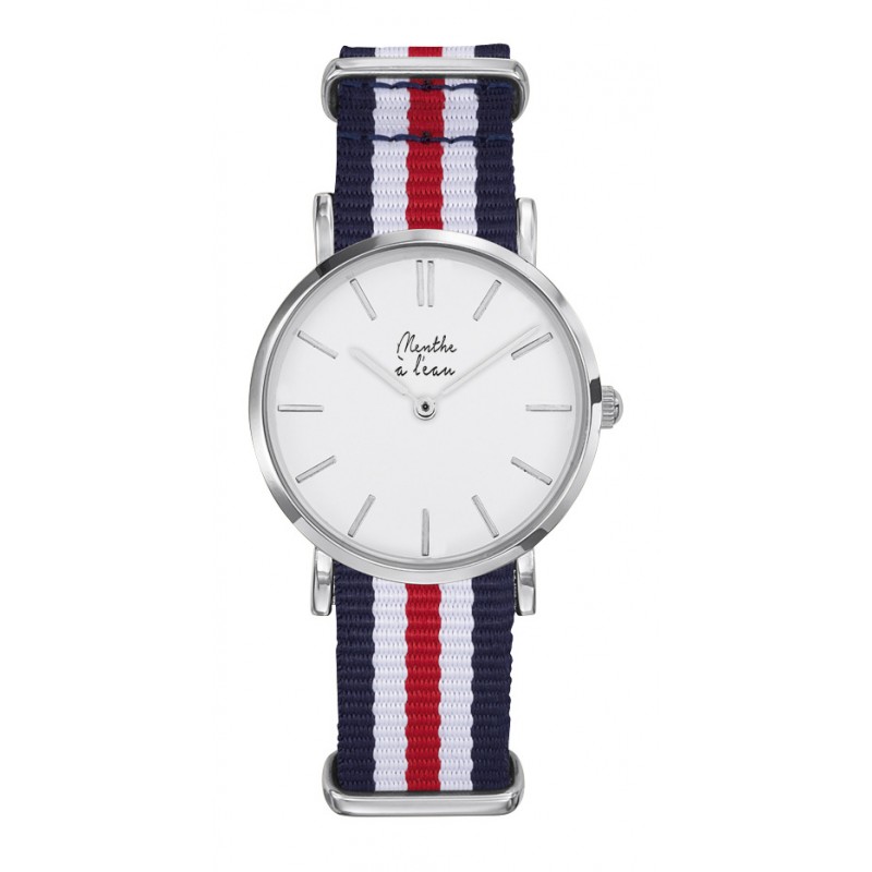 Montre Montre Femme La Résistante bracelet nato bleu/blanc/rouge fi...