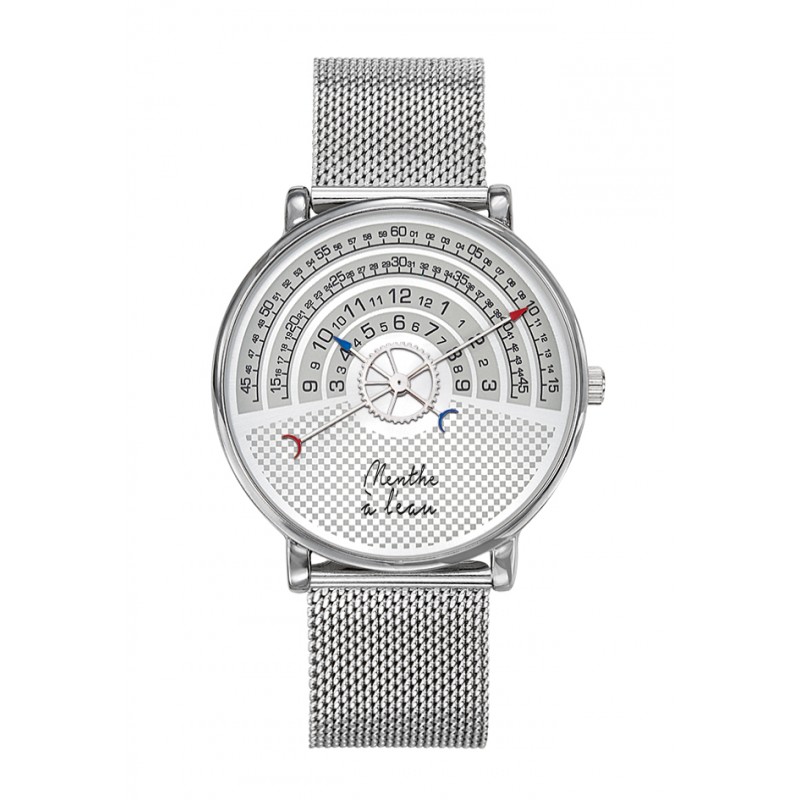 Montre Montre Mixte La Rapporteuse maille chromée par Menthe à l'eau