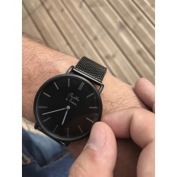 Montre Montre Homme La Milanaise noire fond noir par Menthe à l'eau