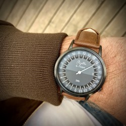 Montre Montre Homme La 24 Heures bracelet cuir marron par Menthe à ...