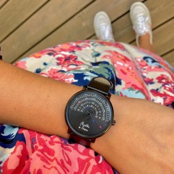 Montre Coffret Montre Mixte La Rapporteuse façon cuir noir +façon c...