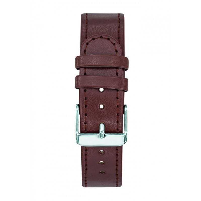 Montre Bracelet 18 mm façon cuir marron boucle chromée par Menthe à...