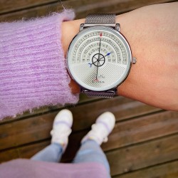 Montre Montre Mixte La Rapporteuse maille chromée par Menthe à l'eau